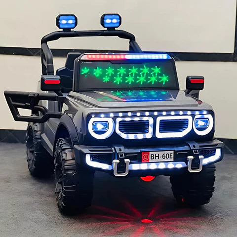 12V BH-60E Off-Road Kids Electric Jeep with LED Lights, Music & Parental Remote – Ride-On SUV for Ages 2–8