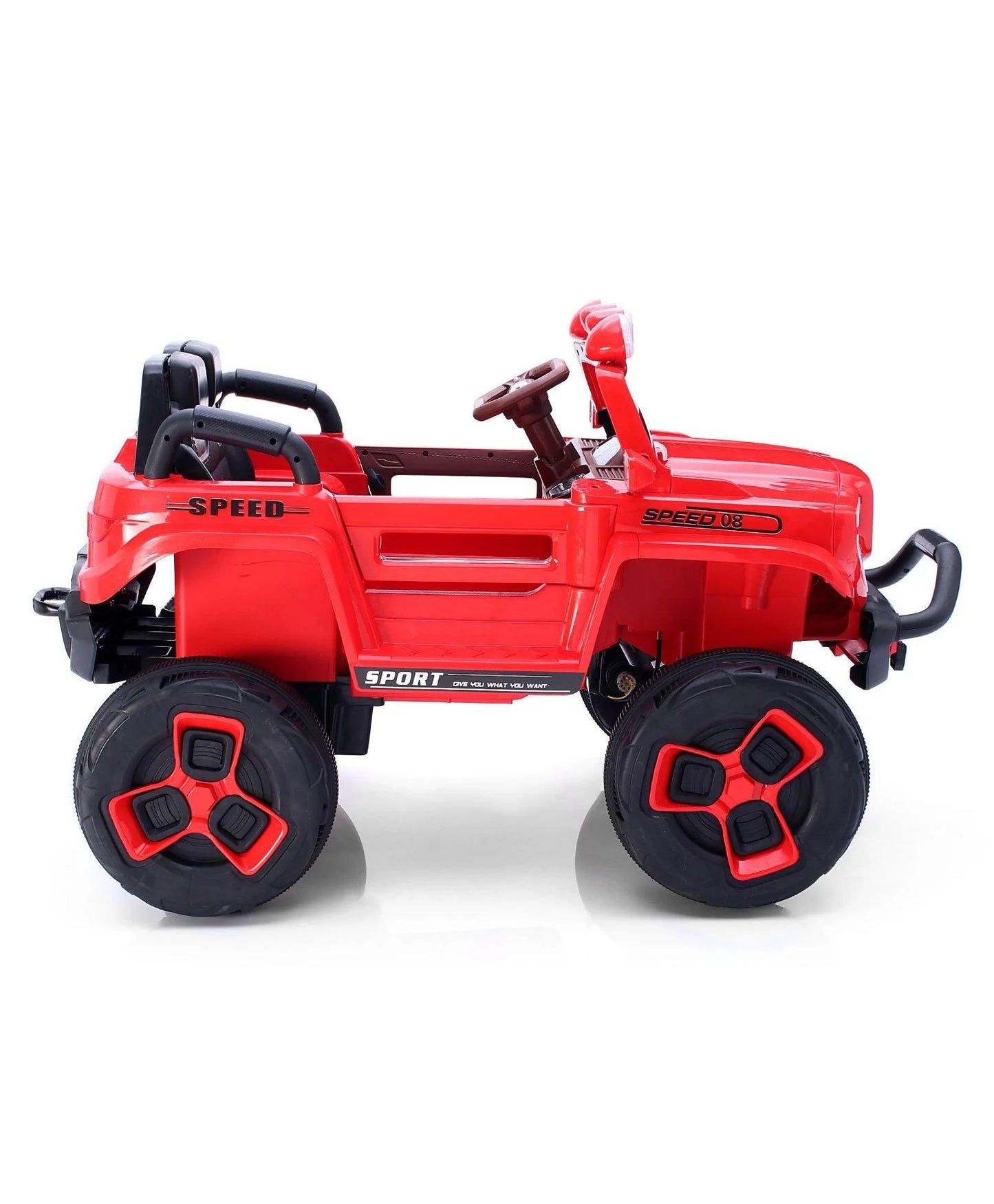 Jumbo-sized 12v 4 Wheel Drive Kids Electric Bugatti Jeep | Single Button start and 2 Point safety harness
