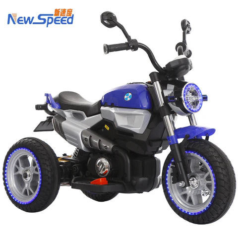 12V Blue Electric 3 Wheels Motorcycle for Toddlers & Kids