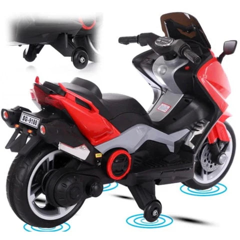 12V Ride on Bq 9188 Scooty with Support Wheels | Kids Sporty & Eye-catching Bike