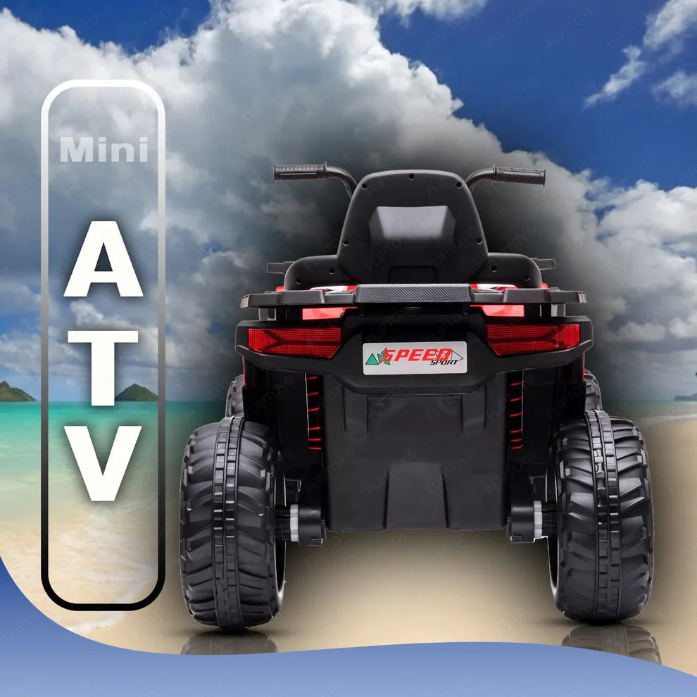 Adventura ATV 12V Rechargeable Battery-Operated Ride on Bike for Kids Bike with Light, USB, Music. with -Rubber tires